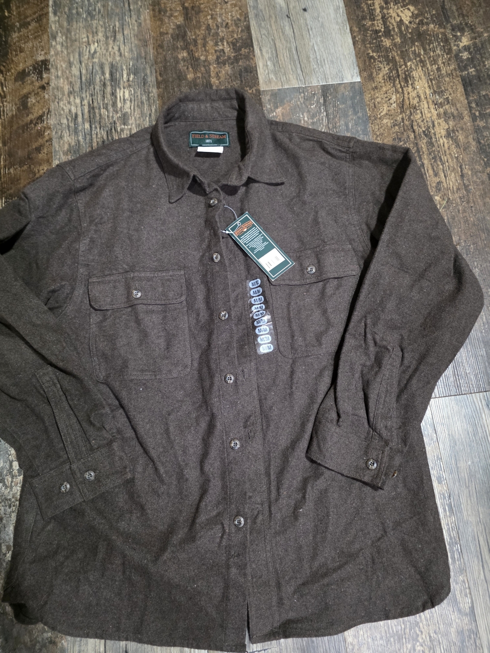 Field & Stream Men's Brown Button-Front Wool Shirt Jacket